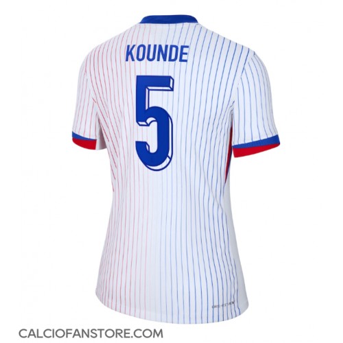 Maglia Calcio Francia Jules Kounde #5 Seconda Divisa Donna Europei 2024 Manica Corta